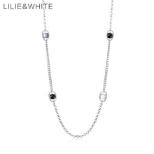 LILIE&WHITE 2017 Luxury Glass Long Chain Collar Necklace Statement Bib Neck