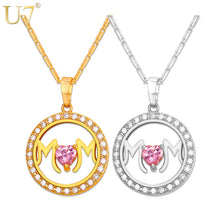 U7 Mothers Day Gift Mom Necklace Women Fashion Jewelry Silver/Gold Color Lu