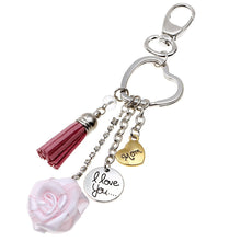 Wholesale Tassel Love Heart Keychain Mom Charm Keychain Rose Pendant Keycha