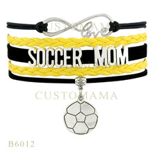 (10 PCS/Lot) Infinity Love Soccer Mom Football Charm Bracelets For Women Me