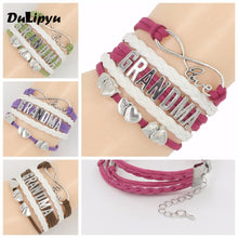 Drop Shipping Infinity Love Customised Text Bracelets Bangles Heart Charm H