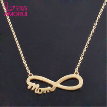 AMORUI Alphabet Neckalce Fashion Women Stainless Steel Mom Necklaces Pendan