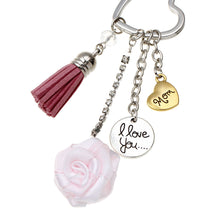 Tassel Love Heart Keychain Mom Charm Keychain Rose Pendant Keychain Moon Ke