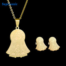 2017 Fashion Angel Stainless steel Jewelry Set Cartoon Mom and Son Wedding
