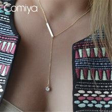 Comiya 2017 Fashion Thin New Plated Simple Link Chain Necklace One Big Crys