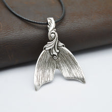 1pcs Vintage Silver Spoon Jewelry Pendant Mermaid Tail Necklace For Mom Gra