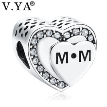 V.YA MoM Beads Charms fit for Pandora Bracelet Necklace Women's DIY Bead fo