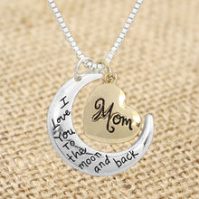 Daisies One Piece Fashion Golden Heart Shaped Silver Moon Necklace I Love Y
