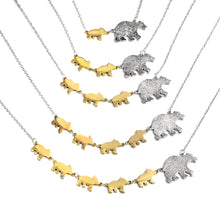 Mama bear 1 5 Cubs Bears Animal Pendant Necklace Silver Gold Mother Kids Lo