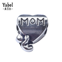Yabel High Quality Heart Beads For Jewelry Making Silver Alloy Accessories