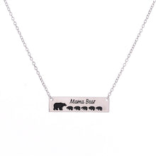 New Hot Sale Mama Bear Necklace Bar Necklace Five Baby Bears Pendant Neckla