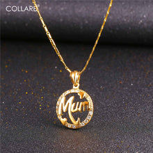 Collare Crystal Mom Gift Necklaces & Pendants Gold Color Rhinestone Necklac