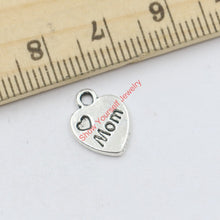 25pcs Antique Silver Plated Heart Mom XOXO Charms Pendants for Jewelry Maki