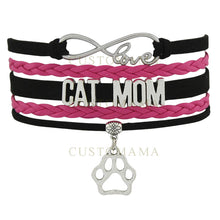 Custom  Infinity Love Cat Mom Heart Charms Bracelets For Women Mens Jewelry