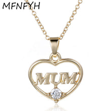 MFNFYH Romantic Love Heart Pendant Necklace for Mom Birthday Gift 2017 Fash