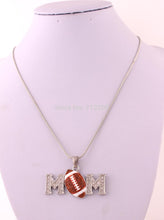 Mother's Day Gift 5pcs a lot rhodium plating zinc alloy football MOM pendan