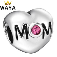 WAYA Charm Mom Hearts Charms Gold Color European Bead Fit 925 Snake Chain B