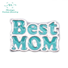 10 pcs  Mesinya Silver Color New Best Mom floating charms for glass locket