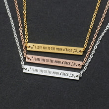 Wholesale 10pcs I LOVE YOU TO THE MOON & BACK Letter Bracelet Charm Women E