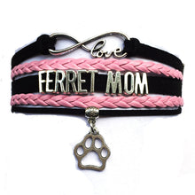 Drop Shipping  Infinity Love Ferret Mom or Ferret Bracelet Cat Breeds Anima