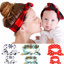 LNRRABC 2Pcs/Set Mom Fashion Baby Rabbit Ears Headband Stretch Bowknot Hair
