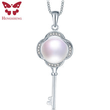 High Quality love key necklaces 100% natural freshwater pearl necklaces & p