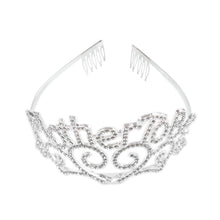 Metal Mother To Be Silver Tiara Hearts Crown with Sparkling Rhinestones for