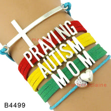 (10 PCS/lot) Infinity Love Autism Awareness Bracelets Praying Autism Mom He