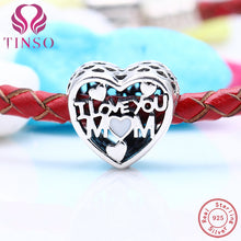 Mother Day 925 Sterling Silver I Love You Mom Enamel Charms Fit Pandora Bra