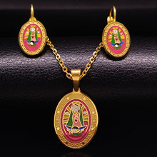 Pink Family Enamel Stainless Steel Jewelry Sets Women Mom and Child jeweler