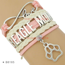(10 PCS/lot)Infinity Love Beagle Mom Leather Wrap Bracelets Multilayer Dog
