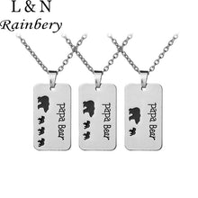 Rainbery Papa Mama Bear Necklace Mom Gifts Mothers Day Papa Bear Necklace F