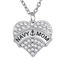 Skyrim Navy MOM anchor Loving Heart crystal summer necklace for women Fashi