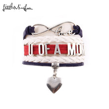 Little MingLou Infinity love u of a mom bracelet heart charm leather braid