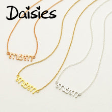 Daisies 10pcs/lot Gold Silver Letter "Mom" Shape Pendant Necklace Link Chai