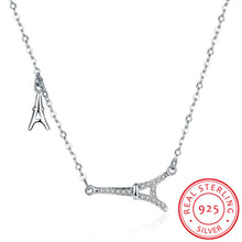 Ann & Snow Lovely Sparkling Cubic Zirconia Eiffel Tower Necklace 925 Sterli