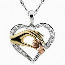 1Pcs Mom Hold Kids Children Mother's Day Hand Love Heart Pendant Charm Chai