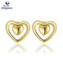 couples jewelry heart love design studs earring kids jacklets cz Pure Gold