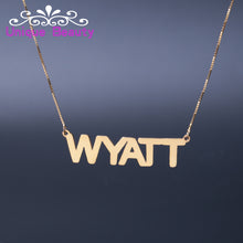 Wholesale Block Name Necklace Box Chain Custom Handmade Personalized Capita