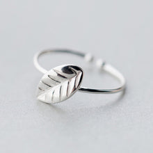 QIMING Design 925 Sterling Silver Ring Fashion Plain Silver Leaves Ring Mo