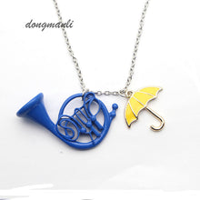 How I Met Your Mother Umbrella Yellow Blue French Horn Pendant Necklace For