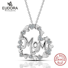 Eudora 925 Sterling Silver Zirconia Sweet Heart MOM Necklaces&Pendants Chai