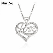 Miss Zoe Hollow Love Heart Pendant Necklace Rose Gold Silver Heart Shaped M