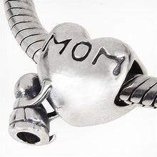 100% 925 Sterling Silver Baby with Mom heart beads Fit for Pandora Bracelet