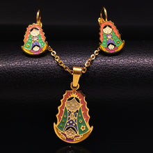 2017 Family Enamel Stainless Steel Jewelry Sets Women Mom and Girl Gold Col