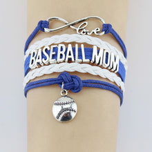 (10 Pieces/Lot) Infinity Love Baseball Mom Bracelet Baseball Charm Handmade