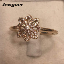 Mother's day collection Lace Botanique 14k Solid gold rings with golden flo