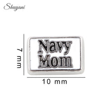 20pcs/lot Wholeslae Alphabet Navy Mom Charms Zinc Alloy Word Floating Locke