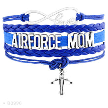 (10 PCS/Lot)Infinity Love Airforce Mom Aircraft Charm Bracelets For Women M