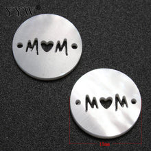 10PCS White Shell Connector Flat Round mom natural Mother Day Jewelry 1/1 l